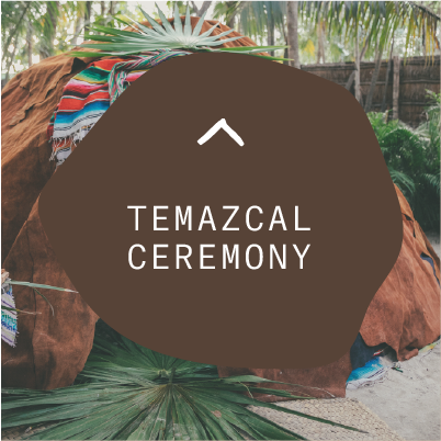 person preparing an ancestral therapy bath called temazcal at nomade Tulum