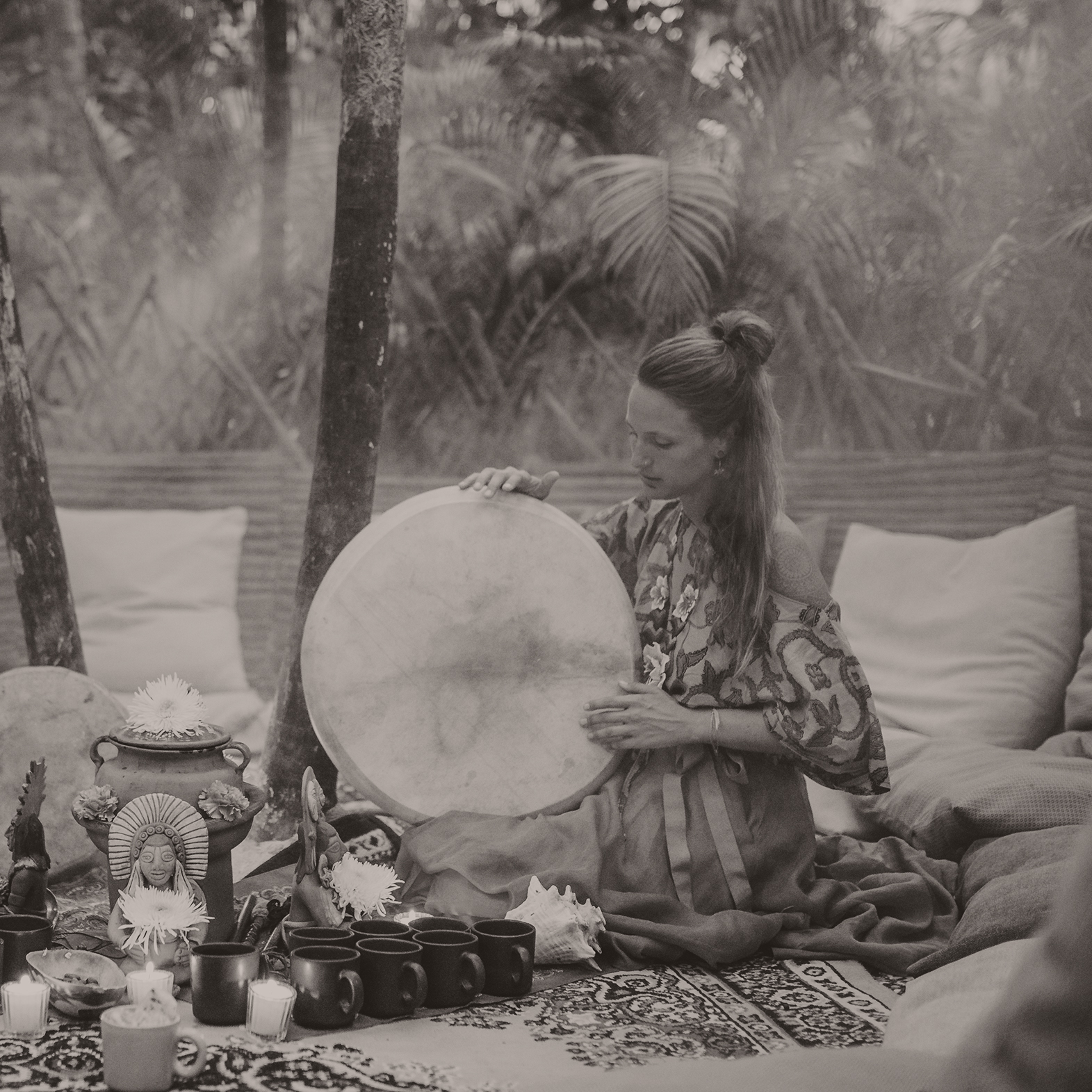 woman preparing an alternative reggie celebration at nomade Tulum